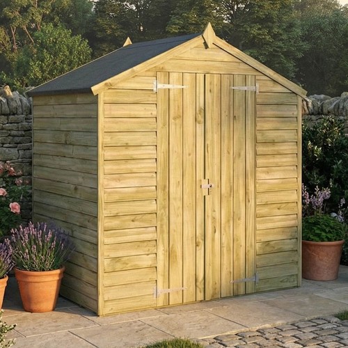 6x4 wooden garden shed - 6x4, double