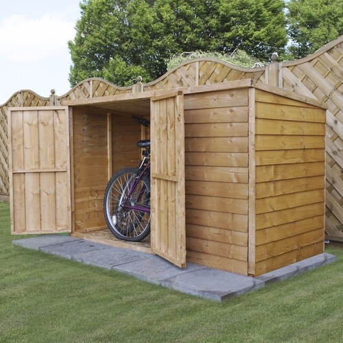 Wooden garden bike store - garden,